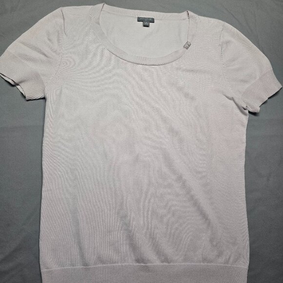 Ann Taylor Dusty Pink Knit Short Sleeve Women's Blouse in Size S - Picture 1 of 9